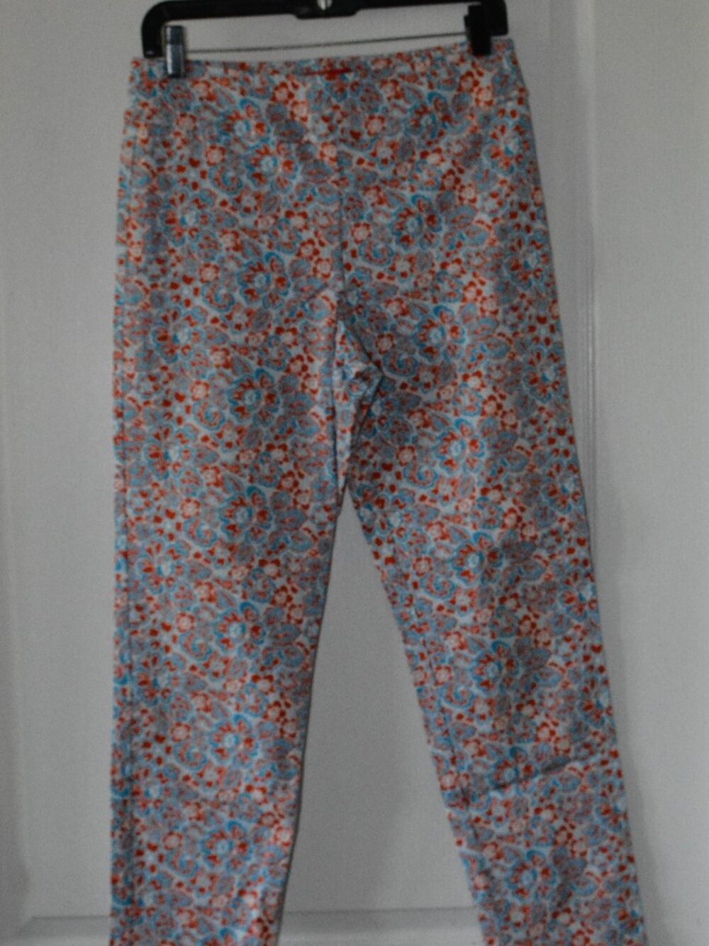 Krazy Larry Women's Floral Print Stretch Skinny Ankle Pull-on Pants size 6
